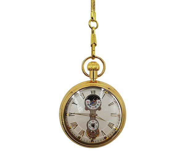 Classic Glossy Gold Pocket Watch